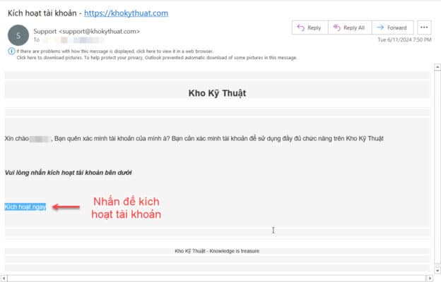 buoc 4 kich hoat tai khoan tren kho ky thuat